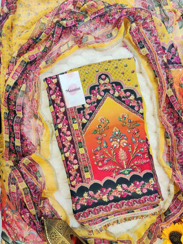 Chinnon Gulzar pakistani suit with beads & mirror work  lace work