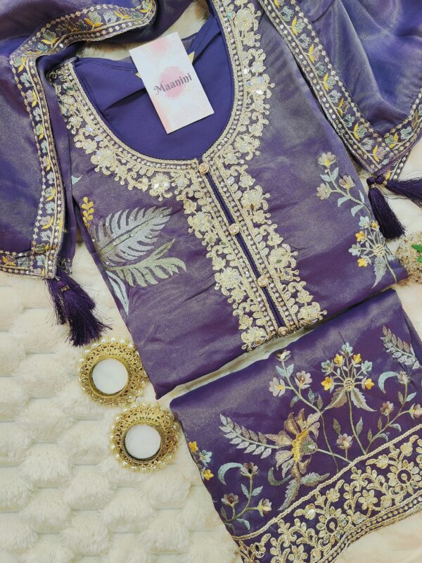 Simar fabric readymade suit with heavy embroidery zari and thread work - Image 4