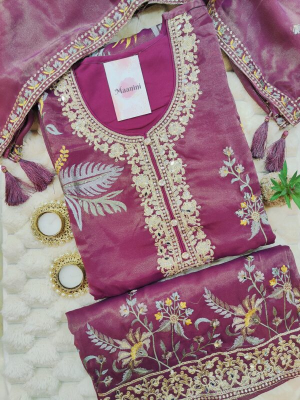 Simar fabric readymade suit with heavy embroidery zari and thread work