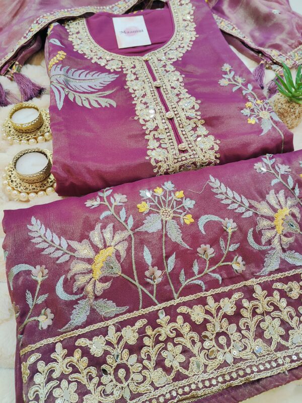 Simar fabric readymade suit with heavy embroidery zari and thread work - Image 2