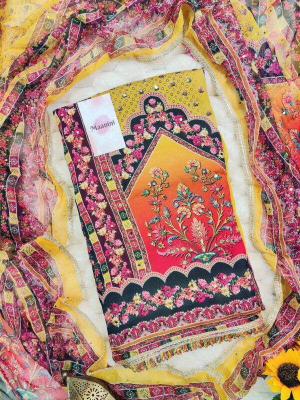 Chinnon Gulzar pakistani suit with beads & mirror work  lace work - Image 4