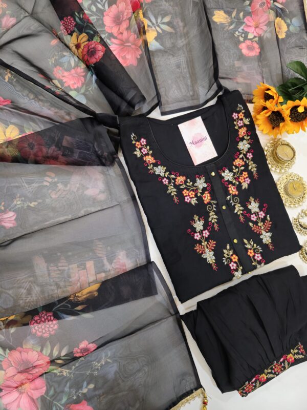 Readymade Cotton Silk suit with Afghani Pants & Digital Print Dupatta